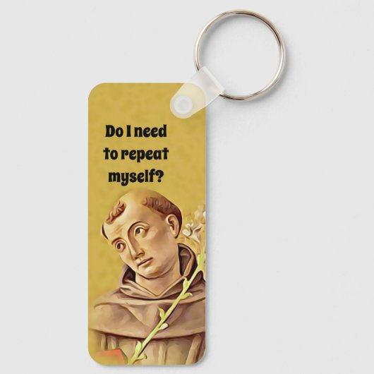 St. Anthony Religieuze katholieke Funny Sleutelhan Sleutelhanger (Achterkant)