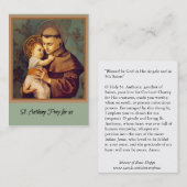 St. Anthony van de Heilige Kaarten van Padua Visitekaartje (Voorkant / Achterkant)