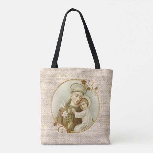 St. Anthony van de Religieuze Jezus van Padua Tote Bag (Achterkant)