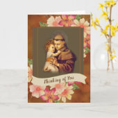 St. Anthony van het Baby Jesus Floral van Padua Kaart (Gele Bloem)