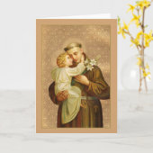 St. Anthony van het Baby Jesus van Padua Kaart (Gele Bloem)