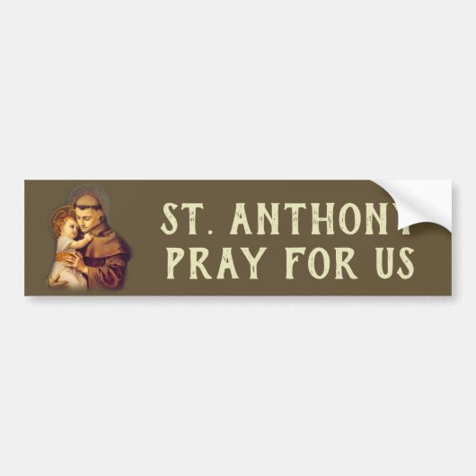 St. Anthony van Padua Baby Jesus Bumpersticker (Voorkant)