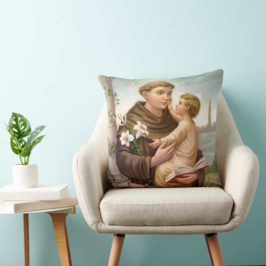 St. Anthony van Padua Baby Jesus Kussen (Stoel)