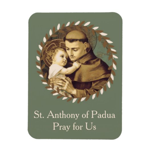 St. Anthony van Padua Baby Jesus Magneet (Verticaal)
