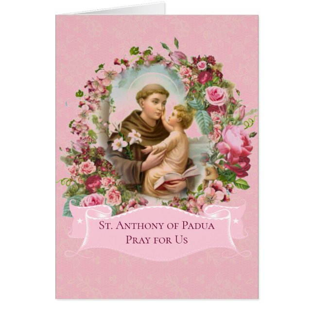 St. Anthony van Padua Baby Jesus Rozen (Voorkant)
