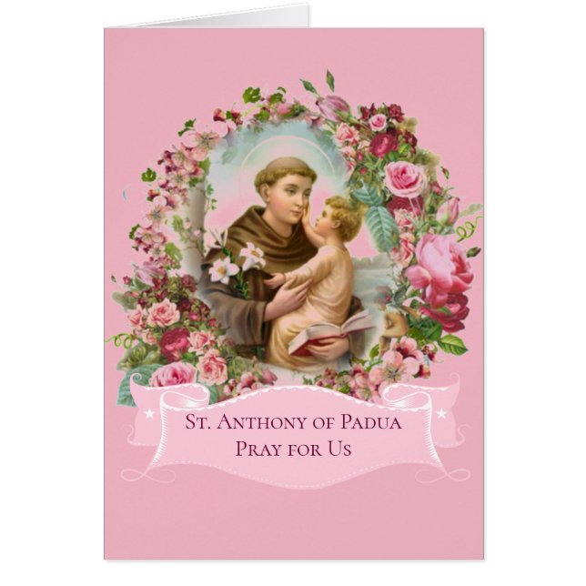 St. Anthony van Padua Baby Jesus Rozen (Voorkant)