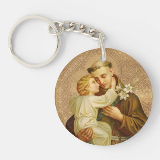 St. Anthony van Padua Baby Jesus Sleutelhanger (Voorkant)