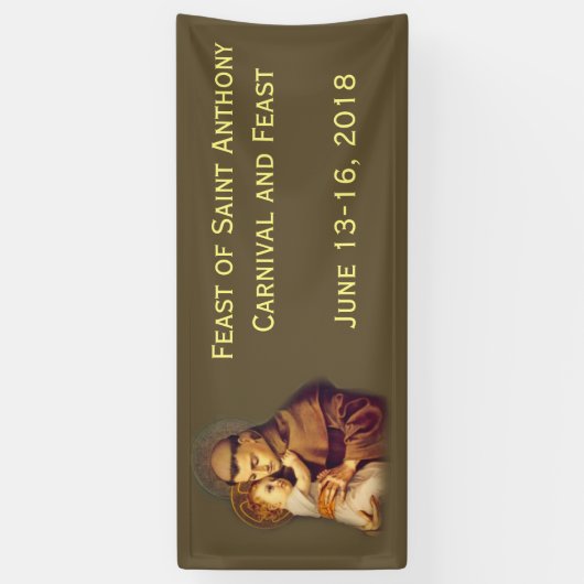 St. Anthony van Padua Baby Jesus Spandoek (Verticaal)