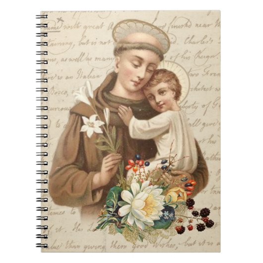 St. Anthony van Padua & Child Jesus Religious Notitieboek (Voorkant)