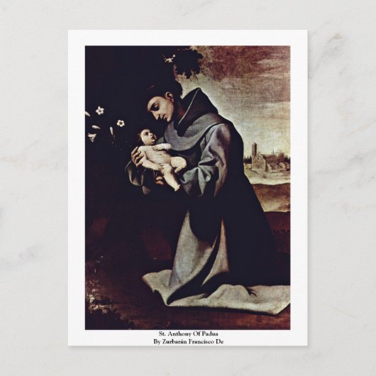St. Anthony van Padua door Zurbarán Francisco de Briefkaart (Voorkant)