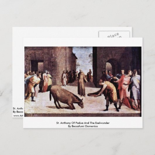 St. Anthony van Padua en de Eselwunder Briefkaart (Voorkant / Achterkant)