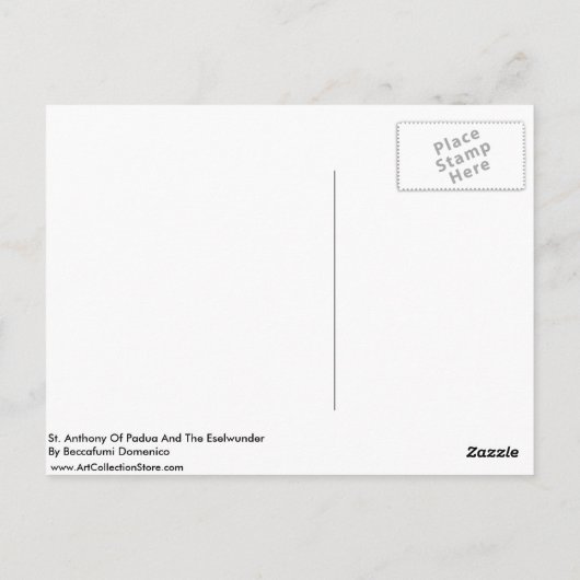 St. Anthony van Padua en de Eselwunder Briefkaart (Achterkant)