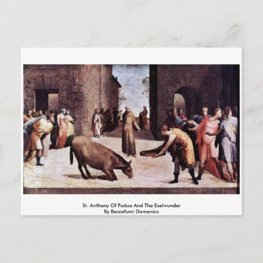 St. Anthony van Padua en de Eselwunder Briefkaart (Voorkant)