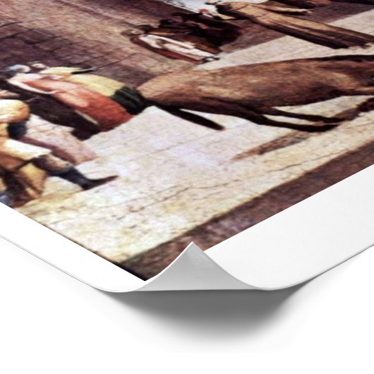 St. Anthony van Padua en de Eselwunder Poster (Hoek)