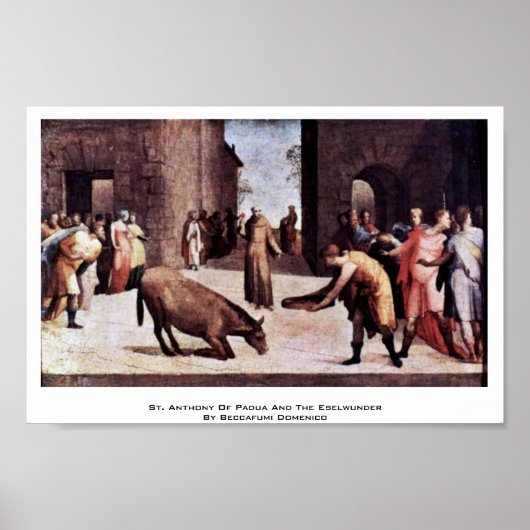 St. Anthony van Padua en de Eselwunder Poster (Voorkant)