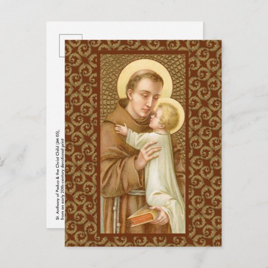 St. Anthony van Padua en het Christelijke Kind (JM Briefkaart (Voorkant / Achterkant)