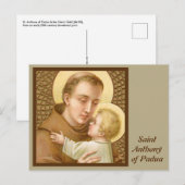 St. Anthony van Padua en het Christelijke Kind (JM Briefkaart (Voorkant / Achterkant)