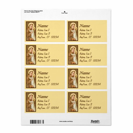 St. Anthony van Padua en het Christelijke Kind (JM Etiket (Full Sheet)