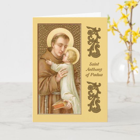 St. Anthony van Padua en het Christelijke Kind (JM Kaart (Gele Bloem)