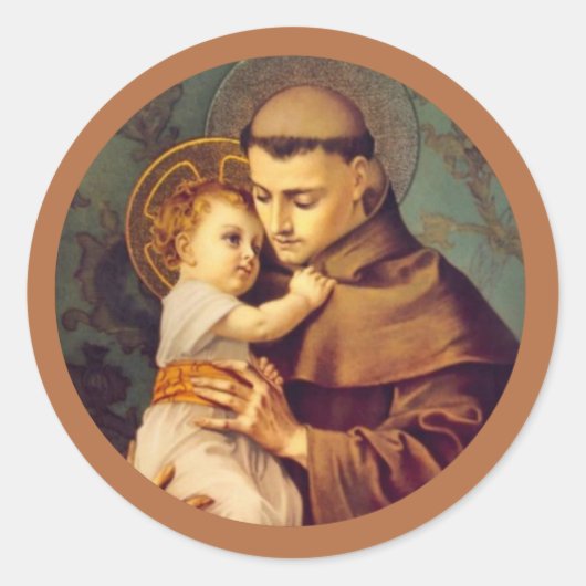 St. Anthony van Padua Jesus Katholieke Prijs Ronde Sticker (Voorkant)