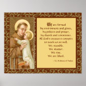 St. Anthony van Padua (JM 05) met Citaat Poster (Voorkant)