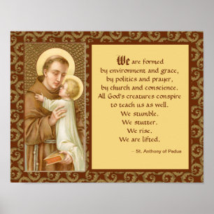 St. Anthony van Padua (JM 05) met Citaat Poster