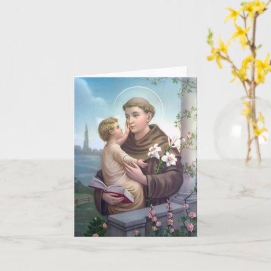 St. Anthony van Padua Kaart (Gele Bloem)