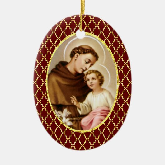 St. Anthony van Padua Keramisch Ornament (Voorkant)
