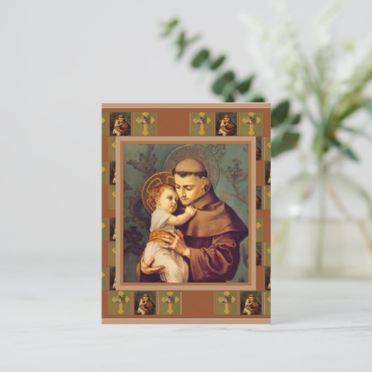 St. Anthony van Padua met Baby Jesus Briefkaart (Staand voorkant)
