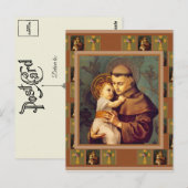 St. Anthony van Padua met Baby Jesus Briefkaart (Voorkant / Achterkant)