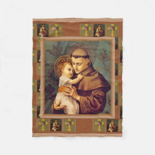 St. Anthony van Padua met Baby Jesus Fleece Deken (Voorkant)