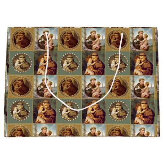 St. Anthony van Padua met Baby Jesus Groot Cadeauzakje (Voorkant)