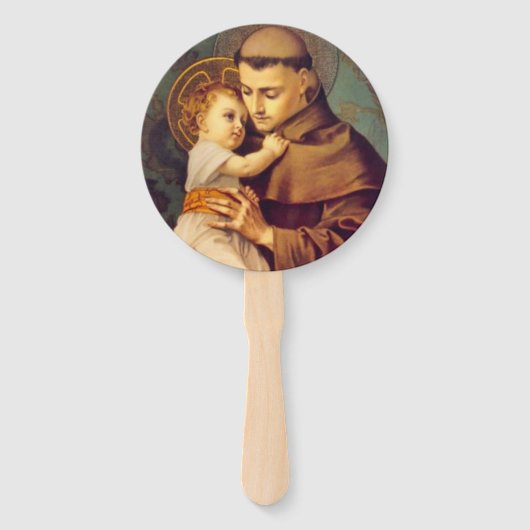 St. Anthony van Padua met Baby Jesus Handwaaier (Achterkant)