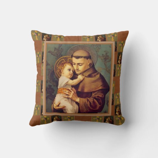 St. Anthony van Padua met Baby Jesus Kussen (Achterkant)