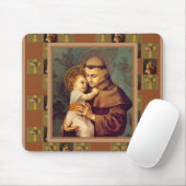 St. Anthony van Padua met Baby Jesus Muismat (Met muis)