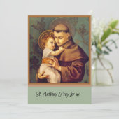 St. Anthony van Padua met Baby Jesus Prayer Card Kaart (Staand voorkant)