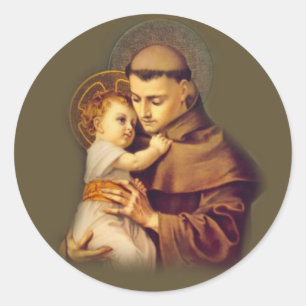 St. Anthony van Padua met Baby Jesus Ronde Sticker