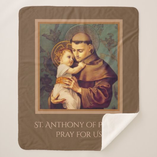 St. Anthony van Padua met Baby Jesus Sherpa Deken (Voorkant)