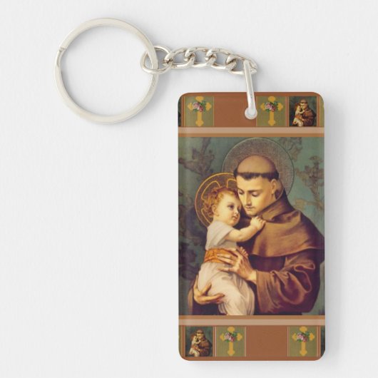 St. Anthony van Padua met Baby Jesus Sleutelhanger (Voorkant)