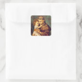 St. Anthony van Padua met Baby Jesus Vierkante Sticker (Tas)