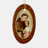 St. Anthony van Padua Personaliseert achtergrondkl Keramisch Ornament (Rechts)