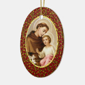 St. Anthony van Padua Personaliseert achtergrondkl Keramisch Ornament (Links)