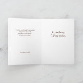 St. Anthony van Padua Pray voor ons Kaart (Binnen)