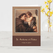 St. Anthony van Padua Pray voor ons Kaart (Gele Bloem)