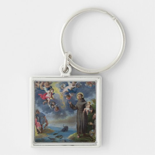 St. Anthony van Padua Preaching to the Fish Sleutelhanger (Voorkant)