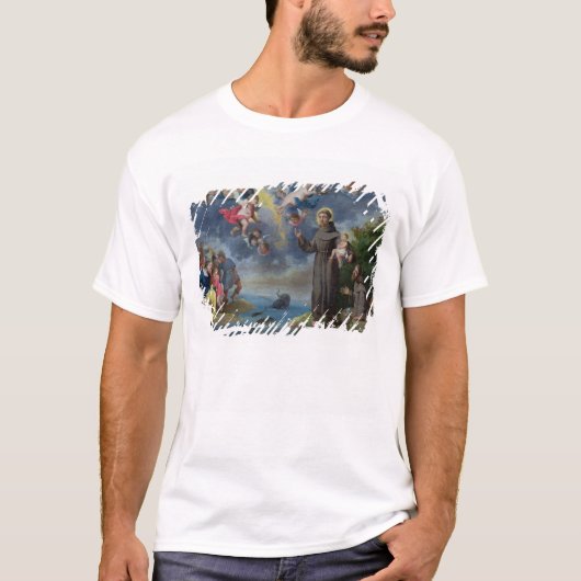 St. Anthony van Padua Preaching to the Fish T-shirt (Voorkant)