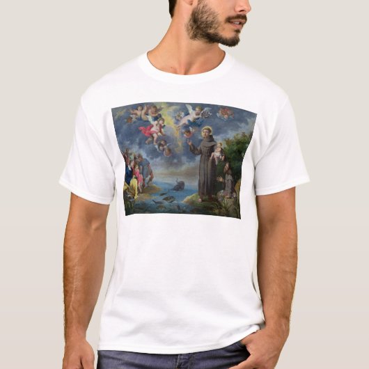 St. Anthony van Padua Preaching to the Fish T-shirt (Voorkant)