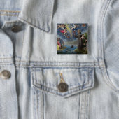 St. Anthony van Padua Preaching to the Fish Vierkante Button 5,1 Cm (In situ)