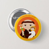 St. Anthony van Padua Ronde Button 5,7 Cm (Voorkant /achterkant)