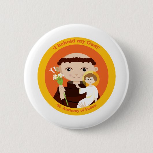 St. Anthony van Padua Ronde Button 5,7 Cm (Voorkant)